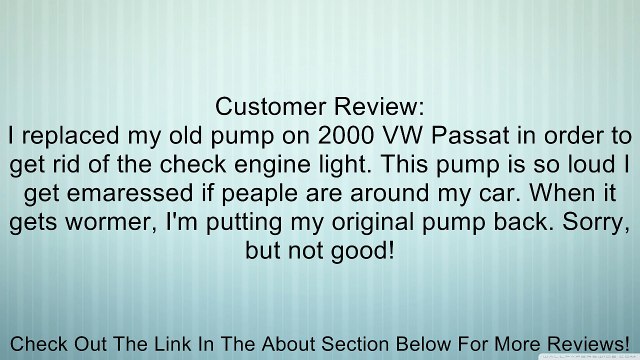 C636 06a959253b 06a959253a 99-06 Volkswagen Air Pump Jetta Passat Touareg 99 00 01 02 03 04 05 06 Review