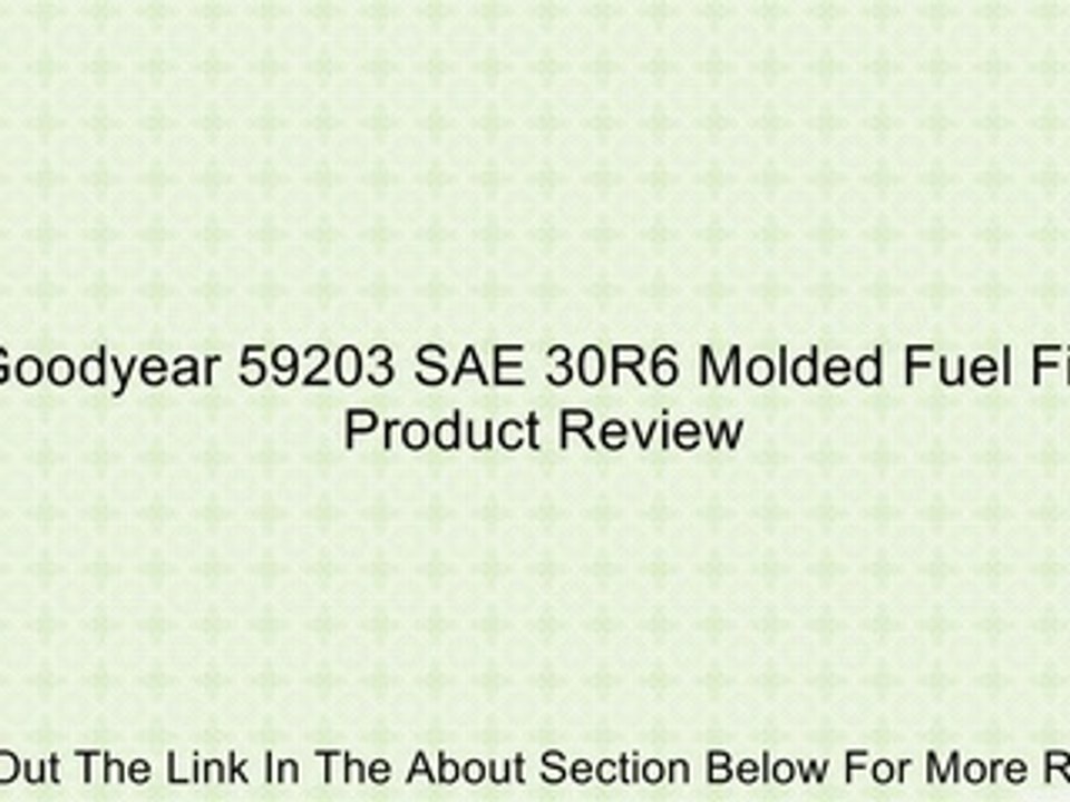 Goodyear 59203 SAE 30R6 Molded Fuel Fill Review