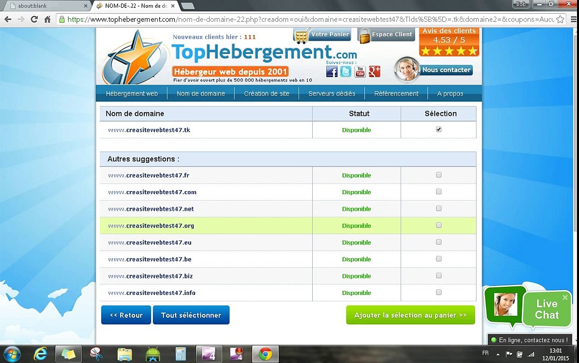 Nom de domaine et Hébergement gratuits - Créer un site internet