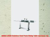 ARMEN LIVING Stainless Steel Posto Dining Table and Glass Top