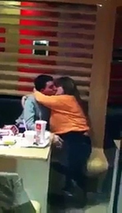 old couple kissing