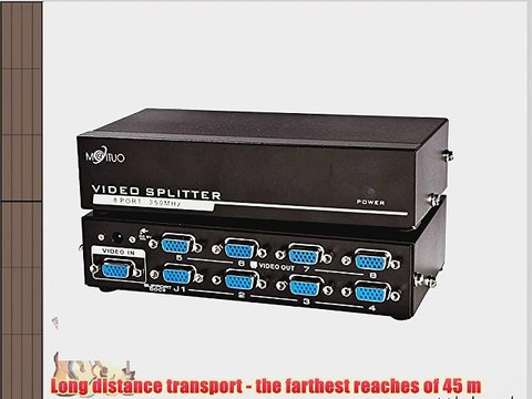Mt-viki 1*8 Port Vga Video Splitter Metal Box 350mhz Mt-3508