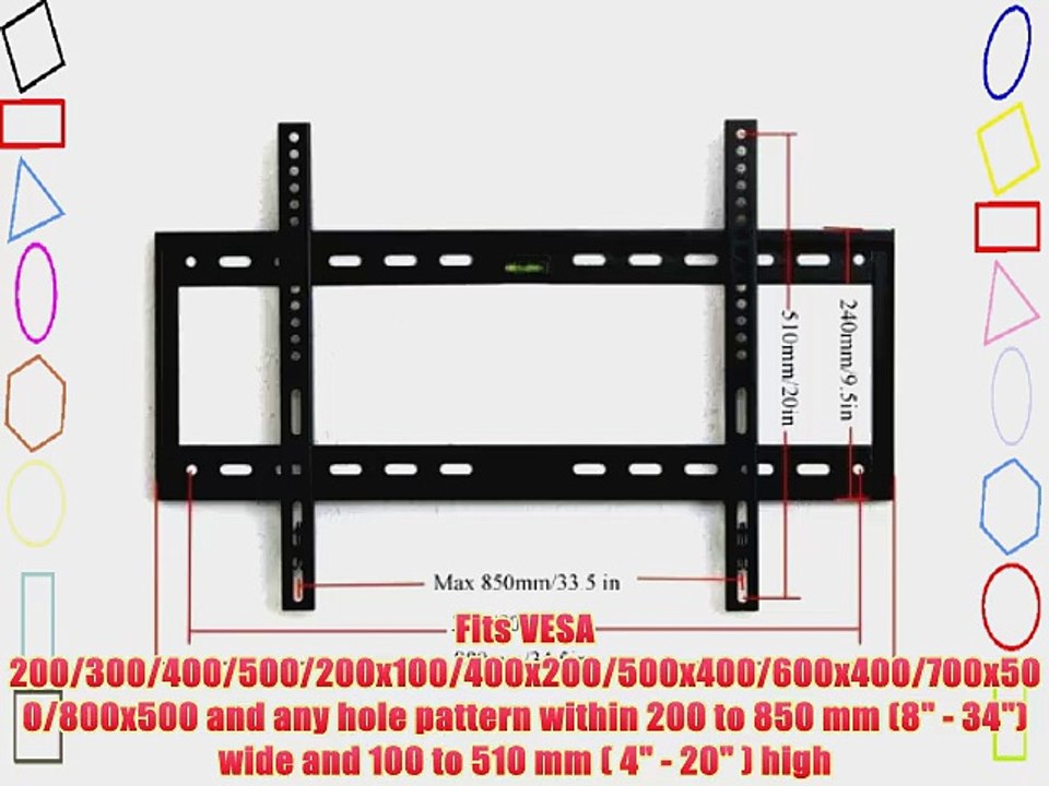 VideoSecu Flush Ultra Slim TV Wall Mount Fits most 37 39 40 42 46 47 50 52 54 55 58 60 62 65