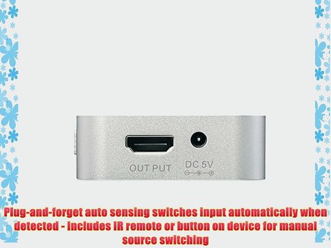 FosPower? Full HD 4K [4x1] 4 Port HDMI Switch with Infared Remote - Picture-In-Picture (PIP)