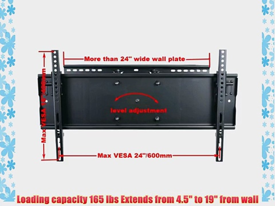 VideoSecu Full Motion TV Wall Mount for Most 37-65 LCD LED Plasma Flat Panel Screen 19 Extension