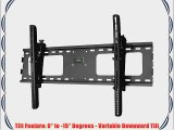 Black Adjustable Tilt/Tilting Wall Mount Bracket for Sanyo FVM5082 50 inch LCD HDTV TV/Television