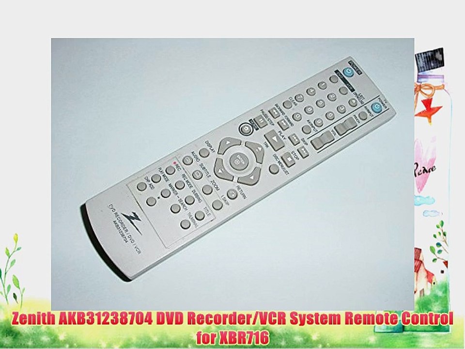 Zenith AKB31238704 DVD Recorder/VCR System Remote Control for XBR716