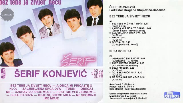 Serif Konjevic - Bez tebe ja zivjet' necu - (Audio 1986) - CEO ALBUM
