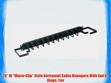19 W Micro-Clip Style Horizontal Cable Managers With End D-Rings: Yes