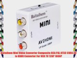 Baitaihem Mini Video Converter Composite RCA PAL NTSC CVBS AV to HDMI Converter For VCR TV
