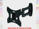 Black Full-Motion Tilt/Swivel Wall Mount Bracket for JVC LT-32DM22 32 inch LCD/DVD Combo HDTV