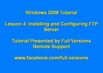Lesson 5 Installing and Creating FTP Role