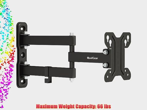 QualGear QG-TM-007-BLK 13-Inch to 27-Inch Universal Low Profile Full Motion Wall Mount LED