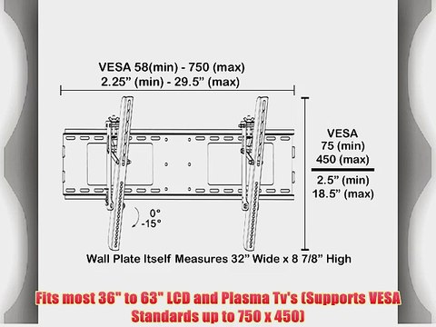 Black Adjustable Tilt/Tilting Wall Mount Bracket for Sony Bravia KDL-46EX640/KDL46EX640 46