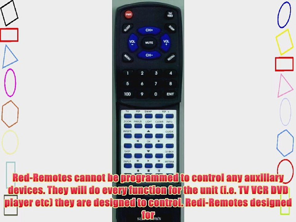 RCA Replacement Remote Control for D52W20 ITC D52W20YX1 ITC 261665 D40W20BYX1