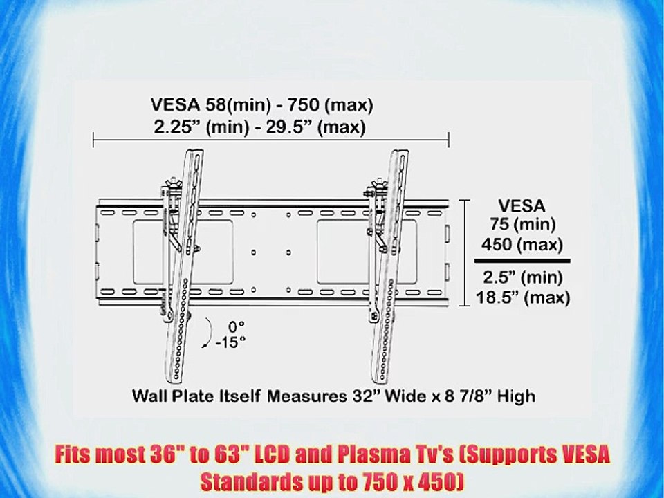 Black Adjustable Tilt/Tilting Wall Mount Bracket for LG 42LV3500 42 inch LED HDTV TV/Television