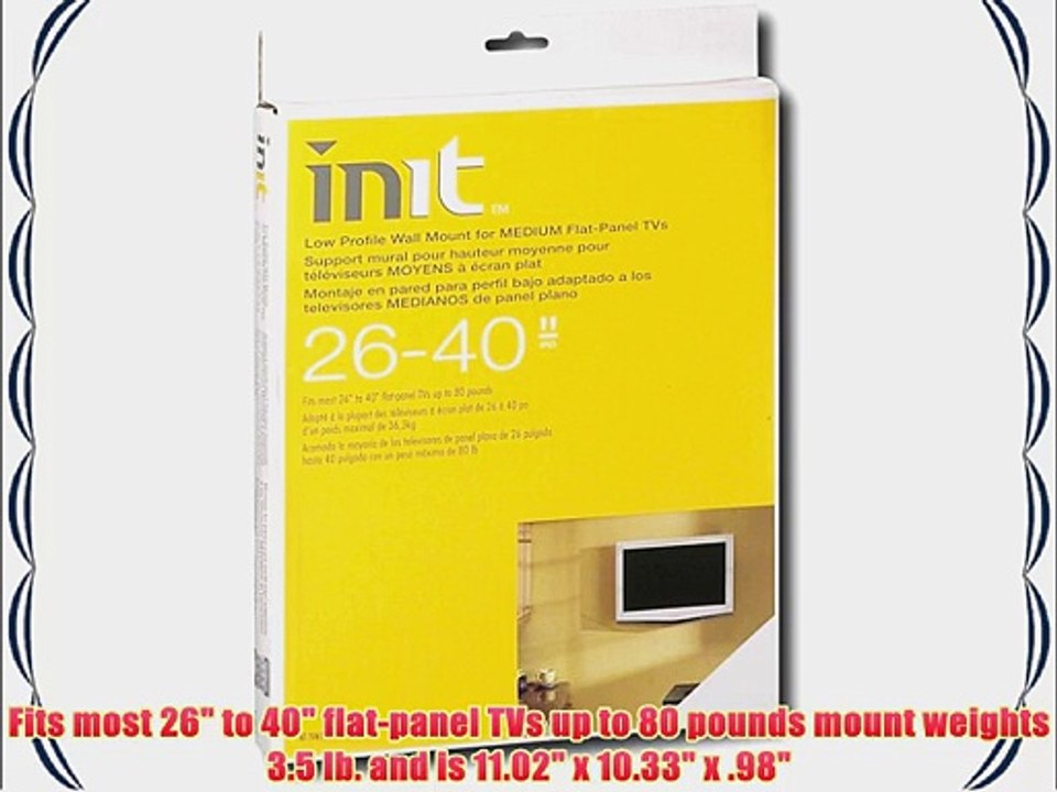 Init? - Flush Wall Mount for Most 26 - 40 Flat-Panel TVs - Graphite