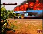 Arua bus catches fire