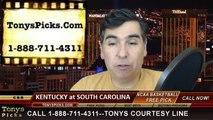 South Carolina Gamecocks vs. Kentucky Wildcats Free Pick Prediction NCAA College Basketball Odds Preview 1-24-2014