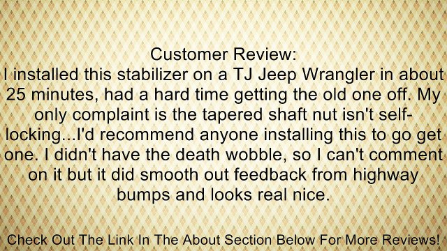 Rugged Ridge 18475.02 ORV Steering Stabilizer Review