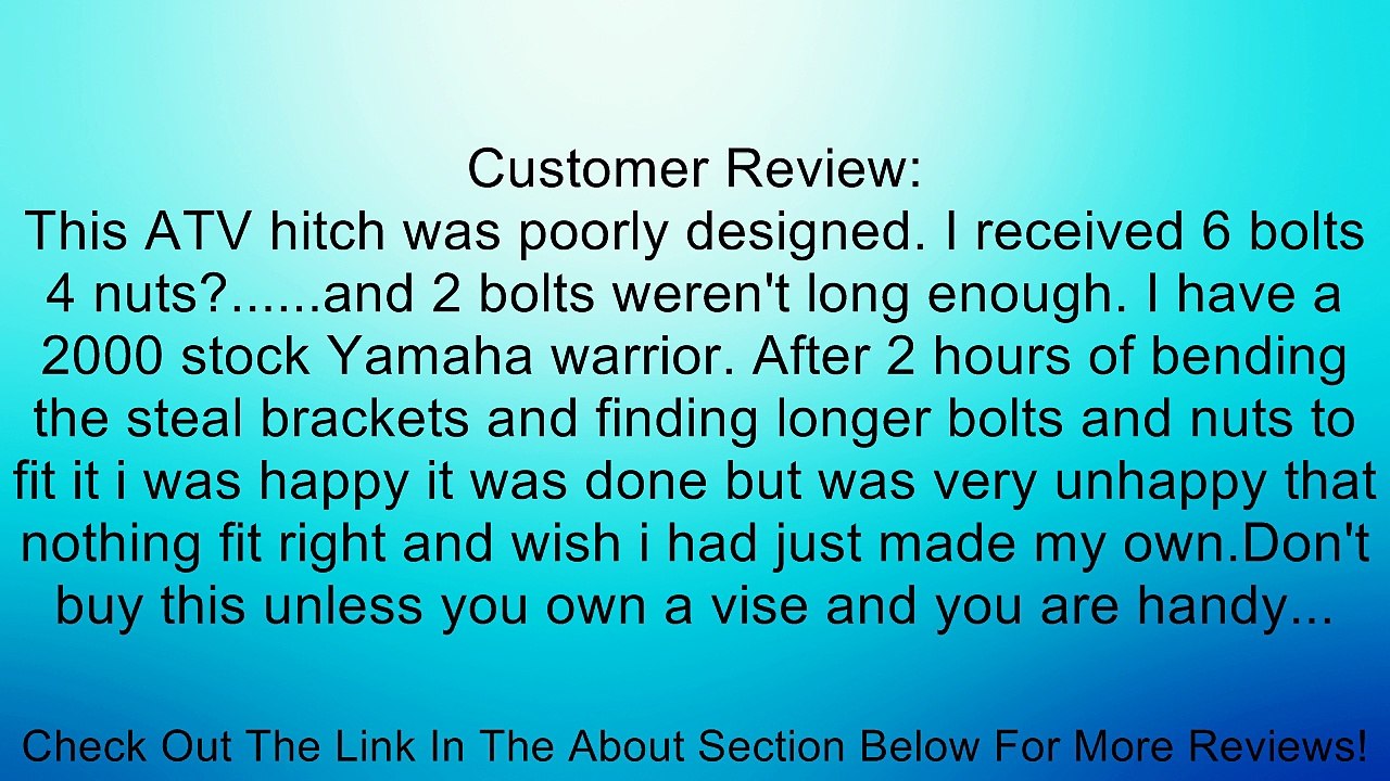 Yamaha Warrior 350 / Raptor 350 ATV Trailer Ball Hitch Review