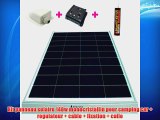 Kit panneau solaire 140w monocristallin pour camping car   regulateur   cable   fixation