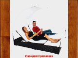 TecTake Chaise longue bain de soleil meuble de jardin en poly rotin 2 places transat avec parasol