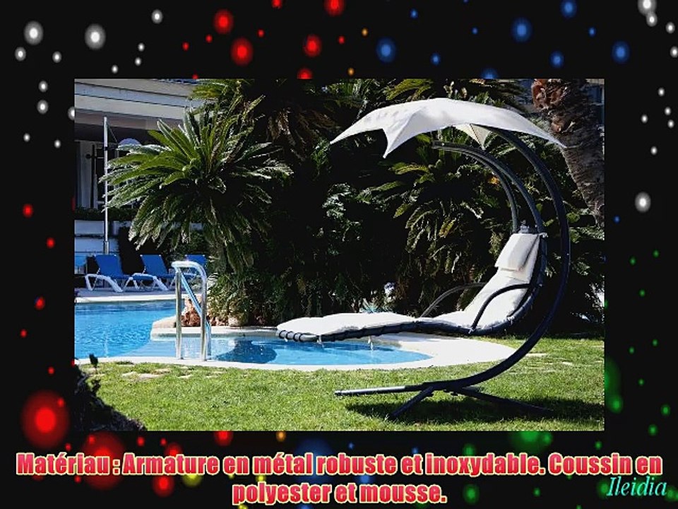 SoBuy OGS16 Bain de soleil Hamac transat suspendu Lit suspendu Fauteuil Balancelle de jardin