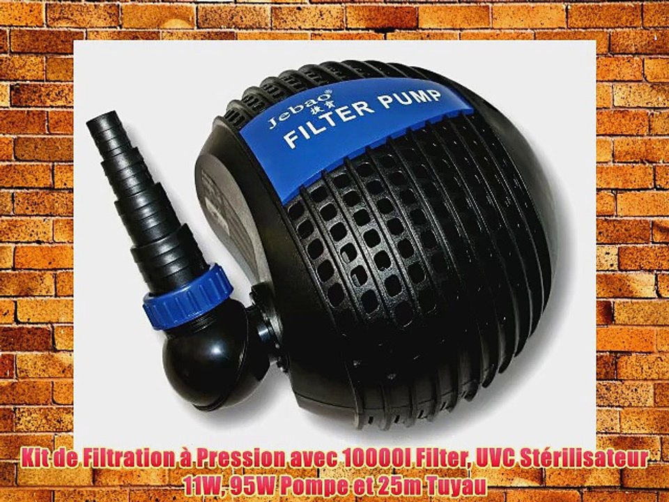 Kit de Filtration ? Pression avec 10000l Filter UVC St?rilisateur 11W 95W Pompe et 25m Tuyau