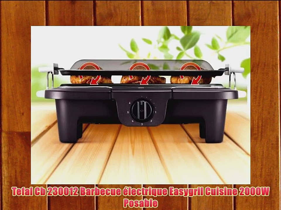 Tefal Cb 230012 Barbecue ?lectrique Easygril Cuisine 2000W Posable