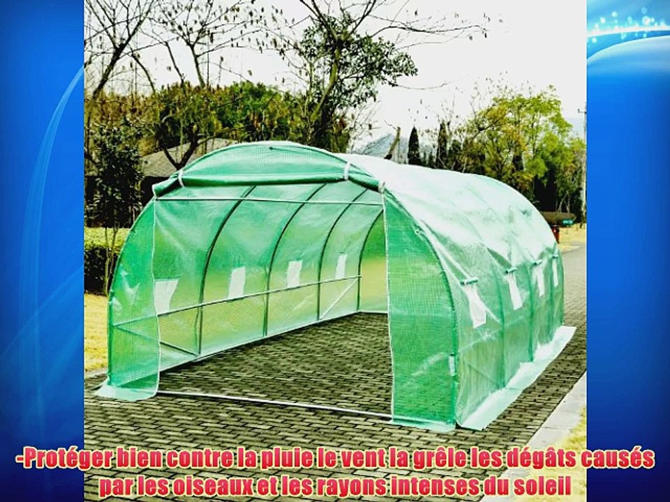 SERRE DE JARDIN TUNNEL ZINCAGE TENTE B?CHE 6X3X2M GRANDE TAILLE NEUF 87