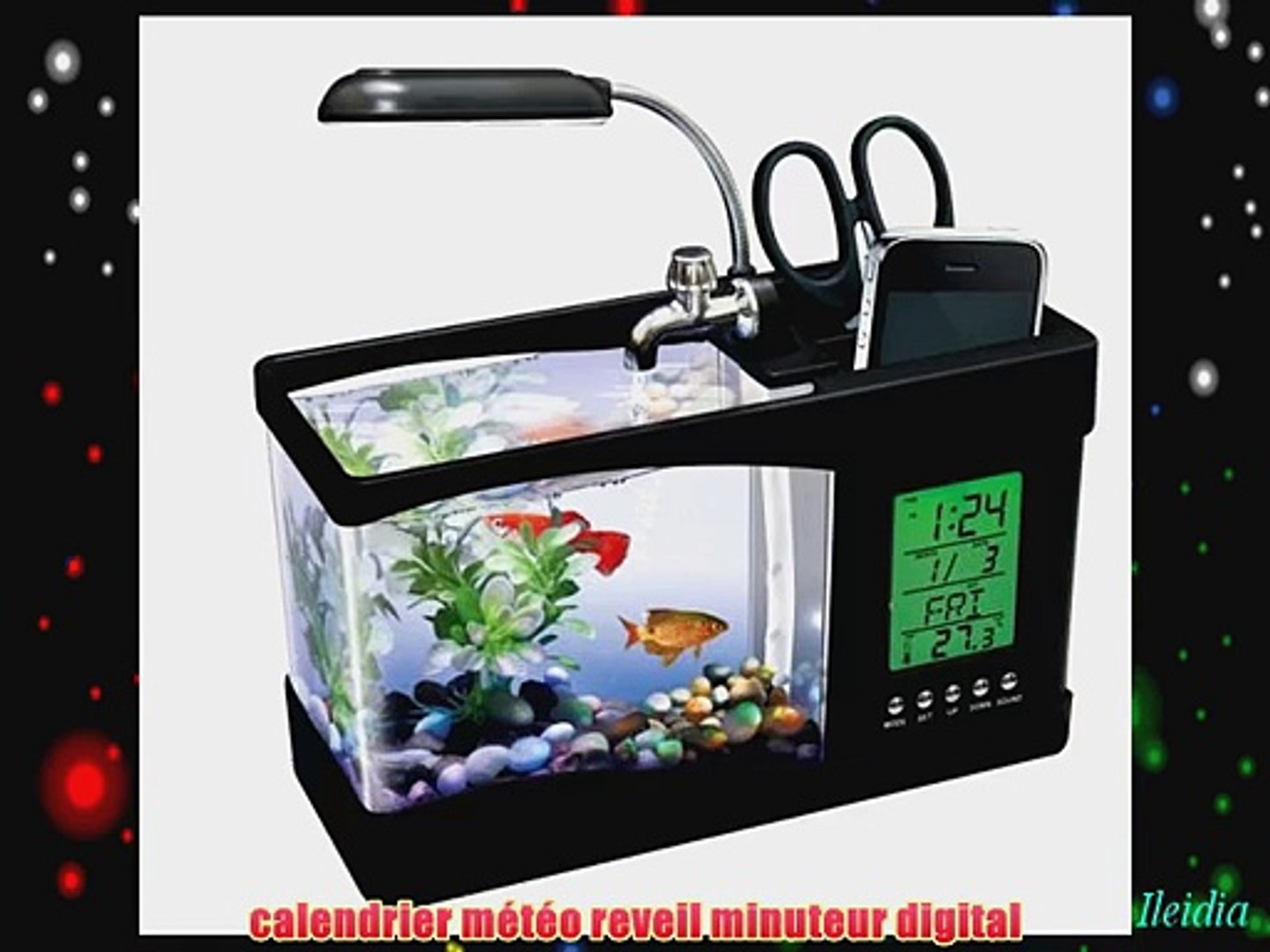 AQUARIUM USB avec eau coulante et filtr?e et ?clairage LED support t?l?phone smartphone station AQUARIUM USB avec eau coulante et filtr?e et ?clairage LED support t?l?phone smartphone station