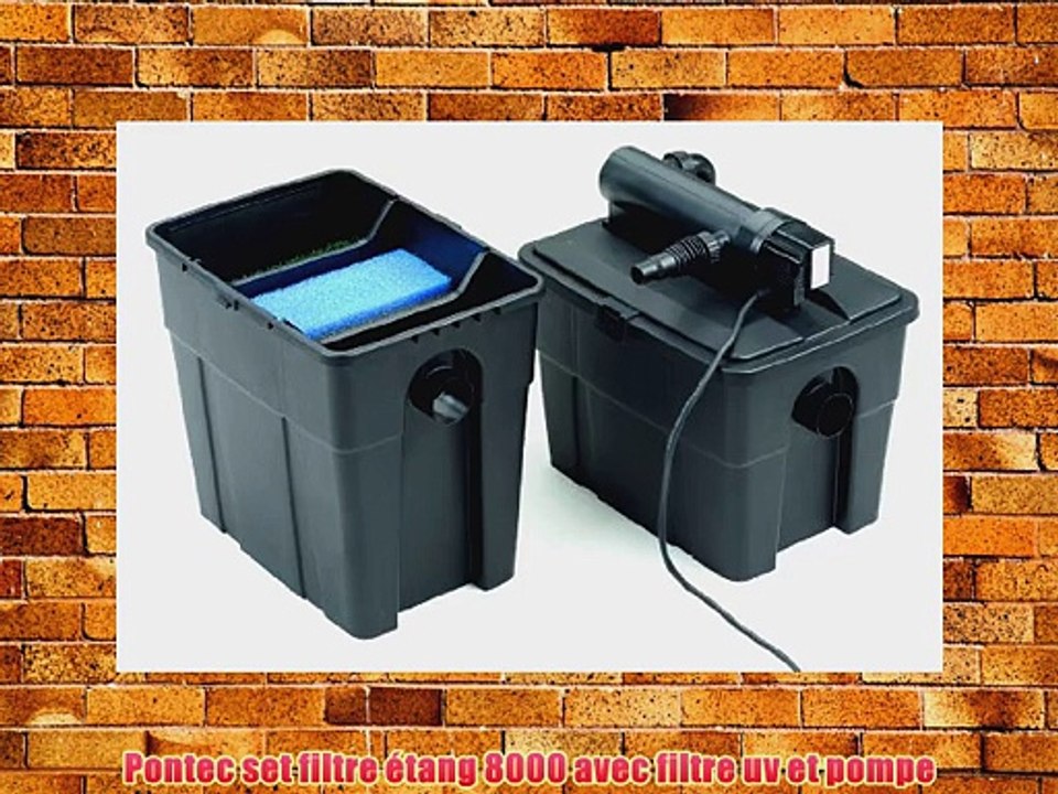 Pontec set filtre ?tang 8000 avec filtre uv et pompe