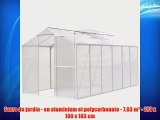 Serre de jardin - en aluminium et polycarbonate - 703 m? - 370 x 190 x 183 cm