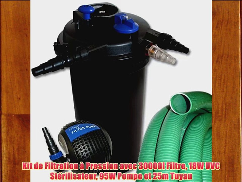 Kit de Filtration ? Pression avec 30000l Filtre 18W UVC St?rilisateur 95W Pompe et 25m Tuyau