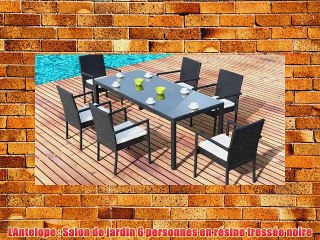 LAntelope : Salon de jardin 6 personnes en r?sine tress?e noire