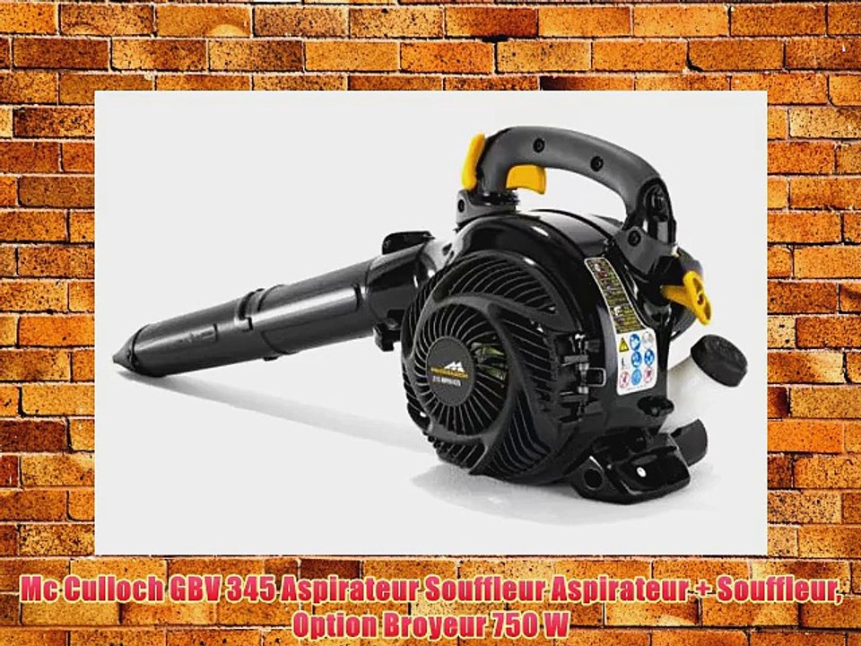 Mc Culloch GBV 345 Aspirateur Souffleur Aspirateur   Souffleur Option Broyeur 750 W