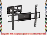 Black Full-Motion Tilt/Swivel Corner Friendly Wall Mount Bracket for Sharp Aquos Quattron Smart