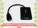 StarTech.com HD2VGAA2 HDMI Male to VGA Female Video Converter with Audio for Desktop PC/Laptop/Ultrabook