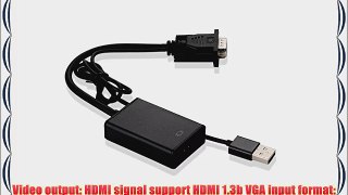 VicTsing 1080P VGA to HDMI-USB Powered Converter TV HDTV AV Video Audio Cable Adapter for PC