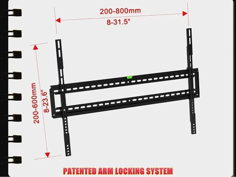 OLLO: UltraFlat?-XL: 60-80 Heavy Duty Low Profile TV Wall Mount Bracket 220 Pound Capacity