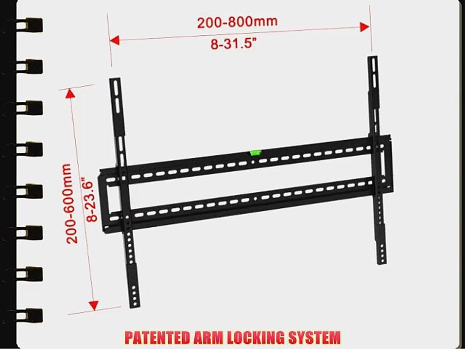 OLLO: UltraFlat?-XL: 60-80 Heavy Duty Low Profile TV Wall Mount Bracket 220 Pound Capacity