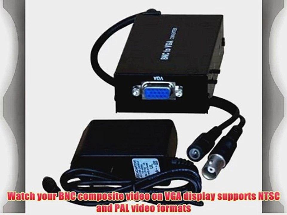 VideoSecu TV Video BNC to PC VGA Converter Adapter Switch Box with Free Power Supply 3L9