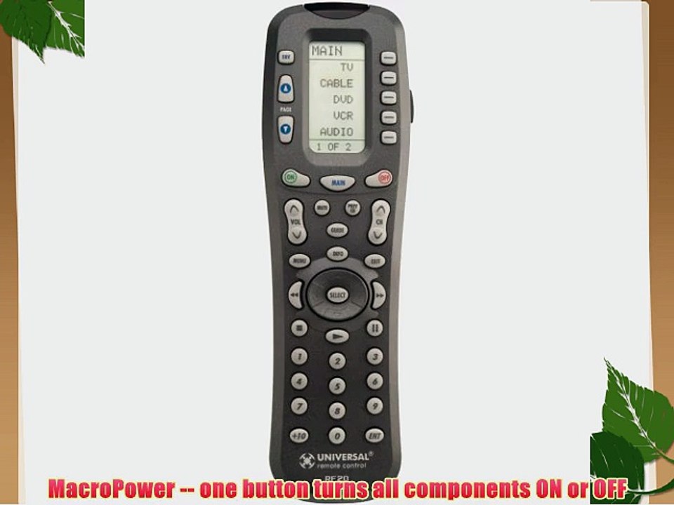 URC MasterControl RF20 Universal Learning Remote with RF Capability