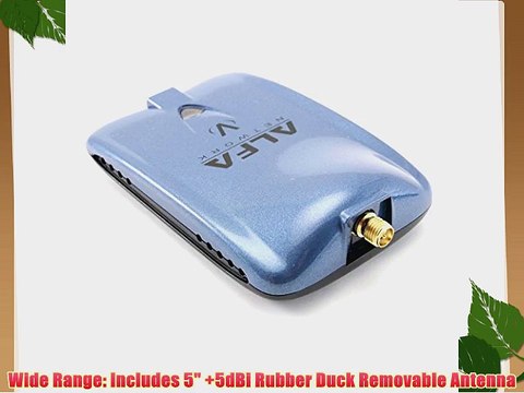 Alfa AWUS036NHV 802.11n High Power 5000mW Wireless-N USB Wi-Fi adapter w/ Removable 5dBi Antenna