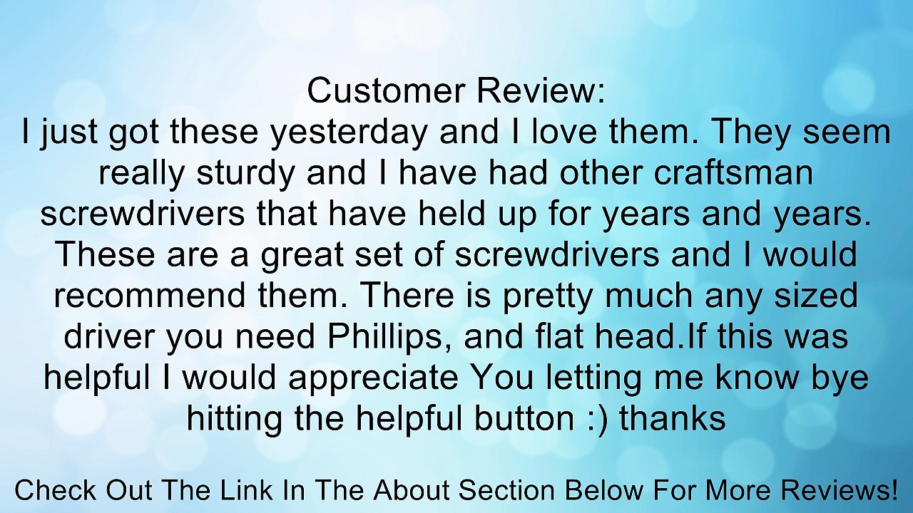 24 PIECE CRAFTSMAN SCREWDRIVER SET MADE IN USA WARRANTY FOREVER BY CRAFTSMAN! Review