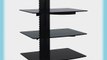 VonHaus by Designer Habitat 3x Black Floating Shelves with Strengthened Tempered Glass for