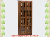 Leslie Dame 62 Inch Tall CDDVD Wall Rack Media Storage Cabinet with Doors in Walnut
