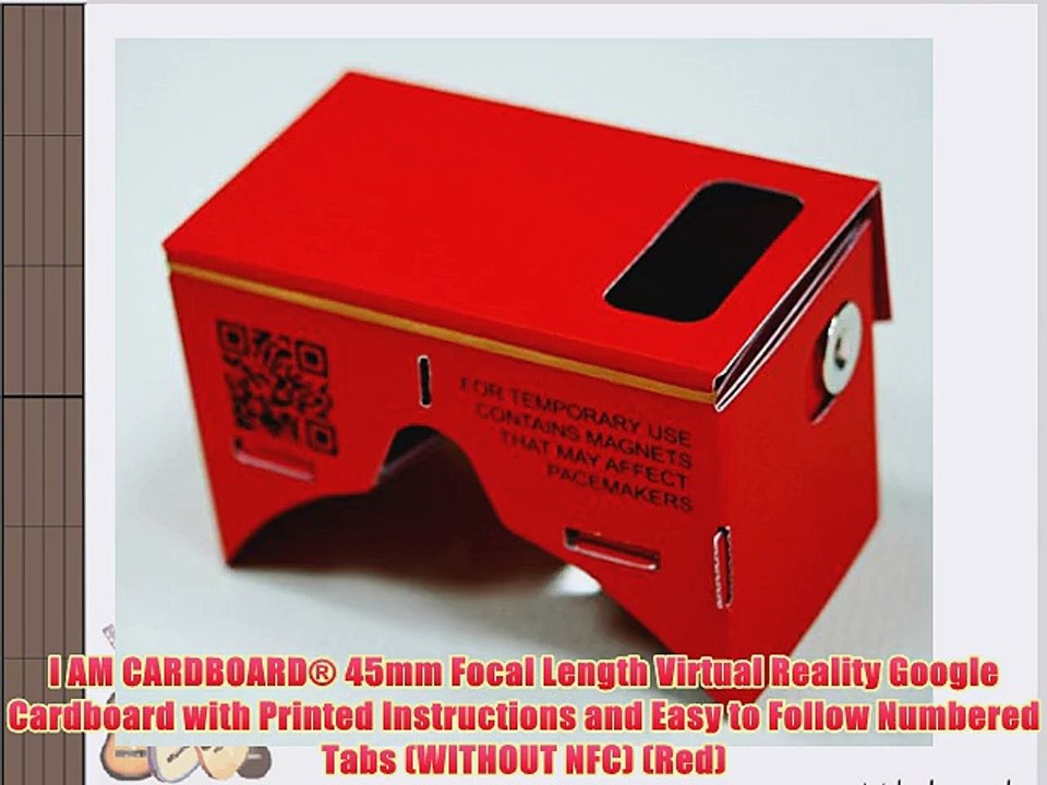 I AM CARDBOARD? 45mm Focal Length Virtual Reality Google Cardboard with Printed Instructions