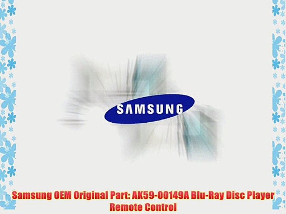 Samsung OEM Original Part: AK59-00149A Blu-Ray Disc Player Remote Control